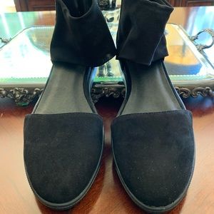 Eileen Fisher suede cuffed shoes.